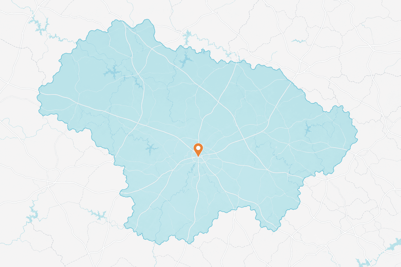 Mapa ilustrativo da área de atendimento do Grupo Pupulin